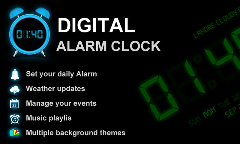 Digital Alarm Clock PRO App Android Free Download