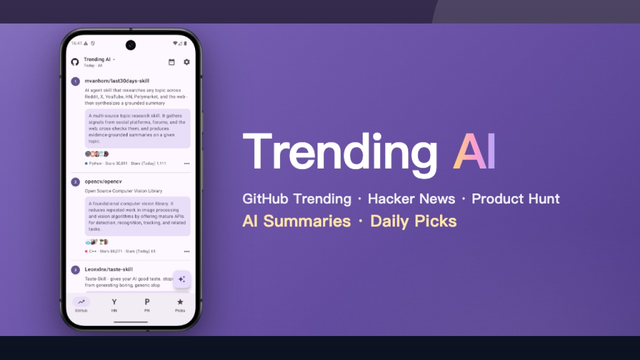 GitHub Trending & Hacker News