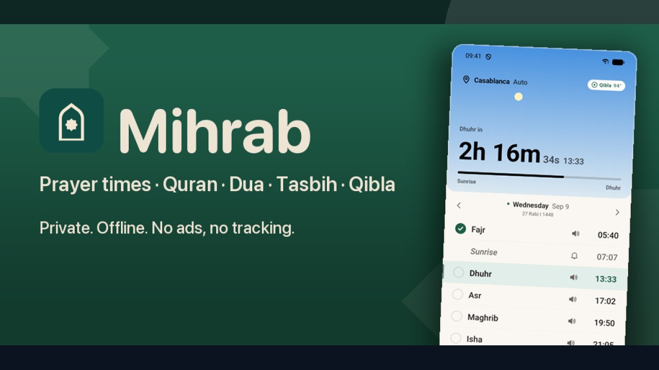 Mihrab: Prayer Times & Quran