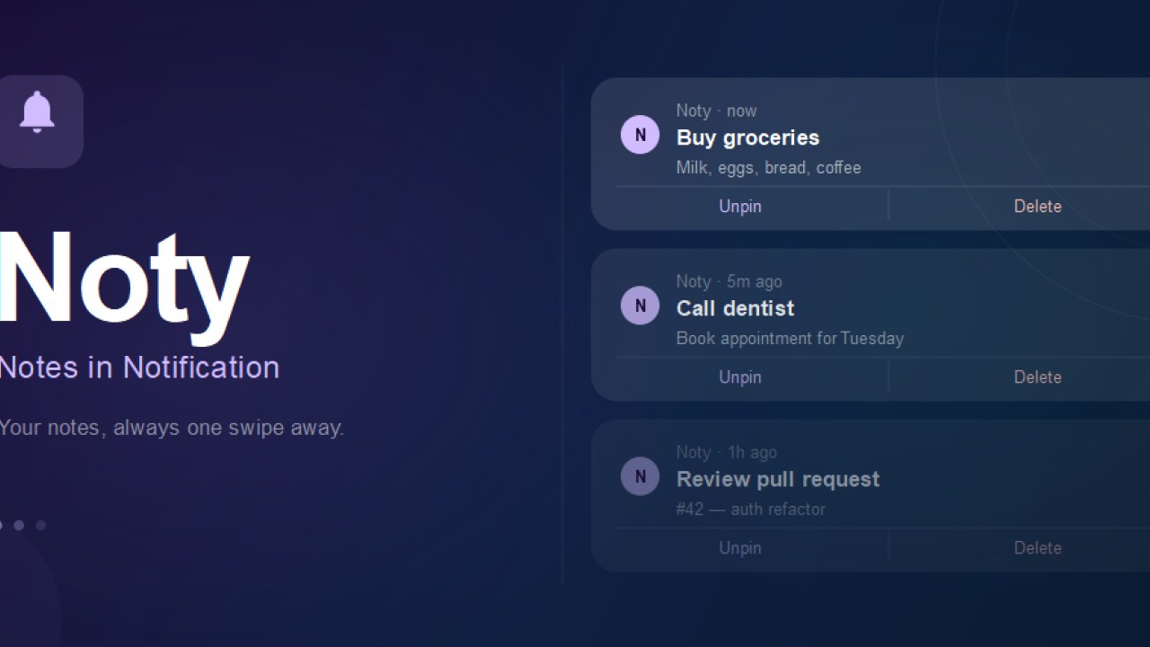 Noty - Notes in Notification