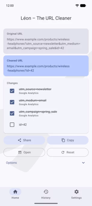 Léon – The URL Cleaner screenshot 1