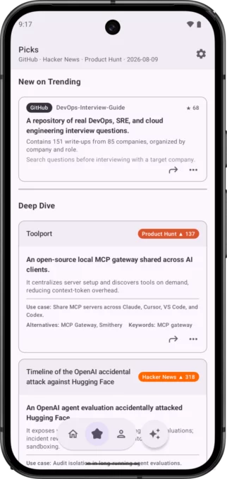 GitHub Trending & Hacker News screenshot 4