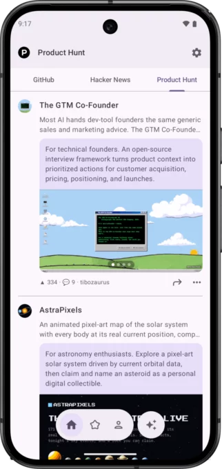 GitHub Trending & Hacker News screenshot 2