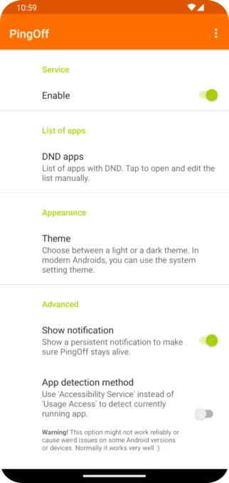 PingOff screenshot 1