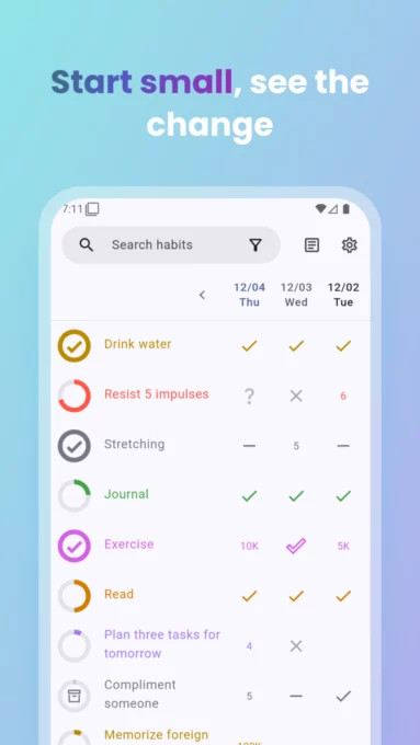 Table Habit screenshot 2