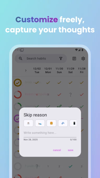 Table Habit screenshot 8