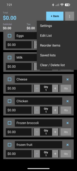 Shopping List Calculator screenshot 2