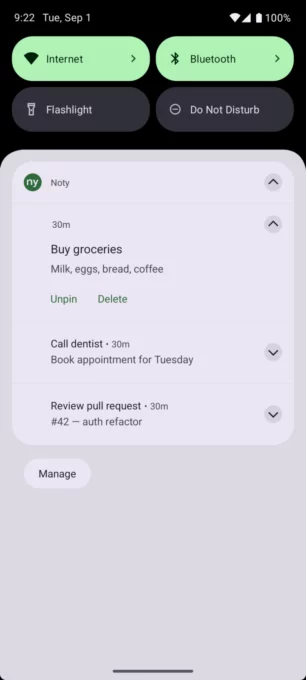 Noty - Notes in Notification screenshot 4