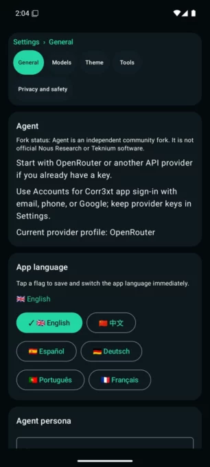 Agent screenshot 3