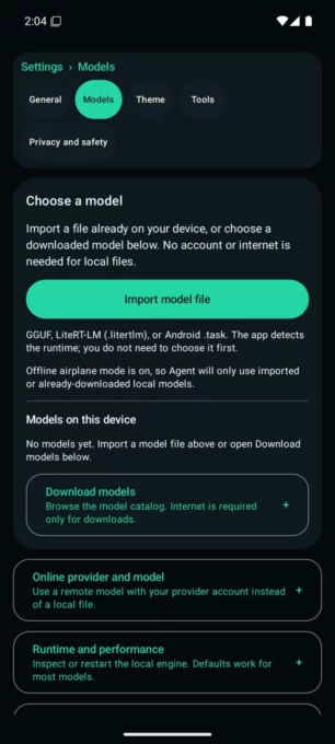 Agent screenshot 1
