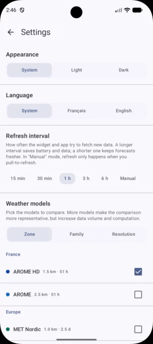 MeteoCompare screenshot 2