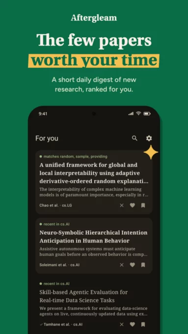 Aftergleam - academic papers screenshot 1