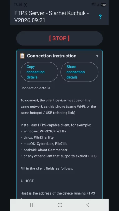 FTPS Server screenshot 3