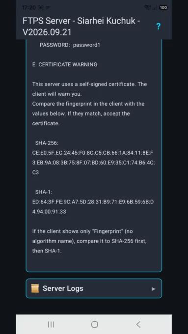 FTPS Server screenshot 6