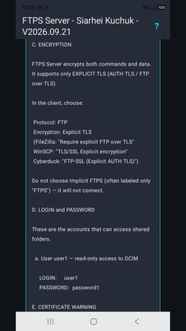 FTPS Server screenshot 5