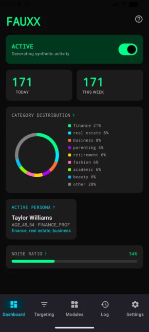Fauxx - Privacy Through Deception screenshot 1