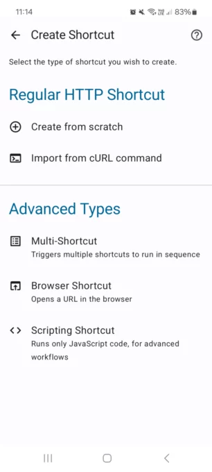 HTTP Request Shortcuts screenshot 2