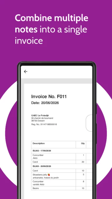 g8: delivery note, invoice screenshot 2
