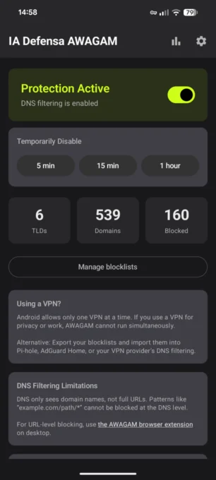 AWAGAM TLD and Domain Blocker screenshot 1