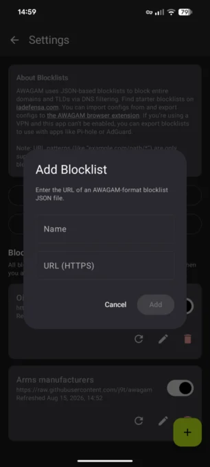 AWAGAM TLD and Domain Blocker screenshot 4