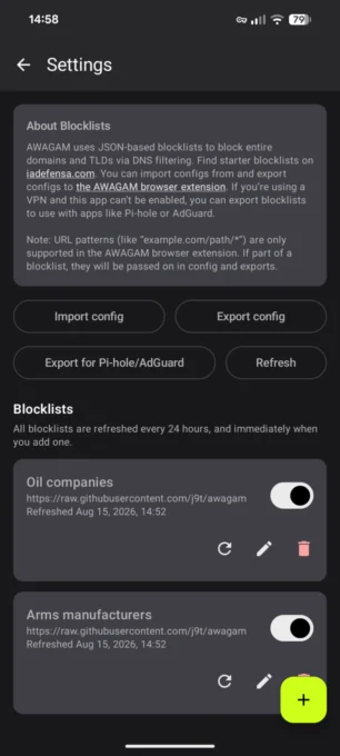 AWAGAM TLD and Domain Blocker screenshot 2