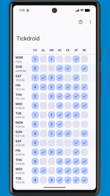 Tickdroid screenshot 1