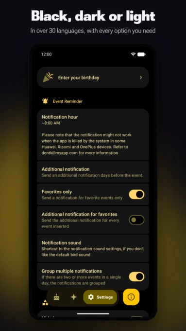 Birday - Birthday Manager screenshot 1