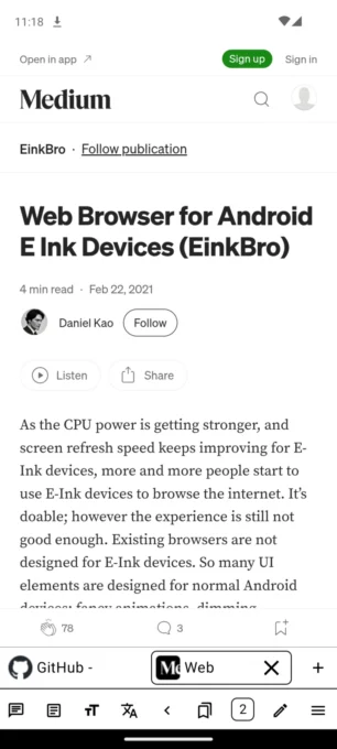 EinkBro screenshot 2