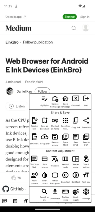 EinkBro screenshot 4