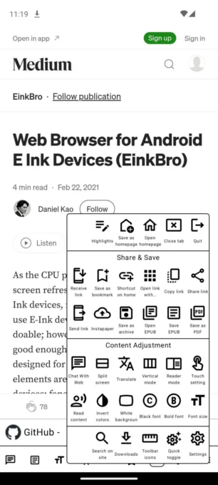 EinkBro screenshot 3