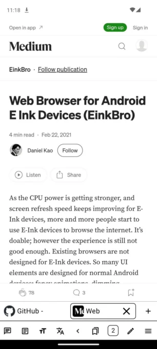 EinkBro screenshot 1