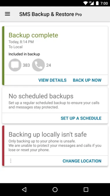SMS Backup & Restore Pro screenshot 2