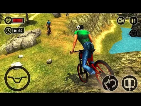 Uphill Offroad Bicycle Rider trailer