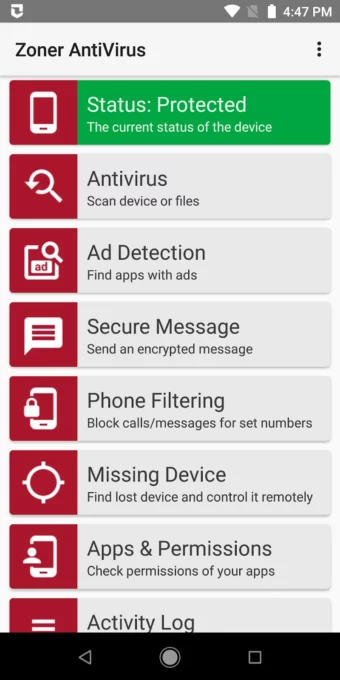 Zoner Mobile Security screenshot 1