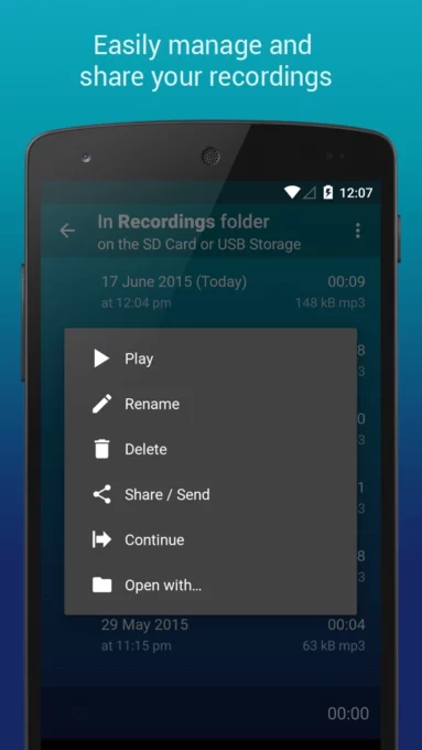 Hi-Q MP3 Voice Recorder (Pro) screenshot 3