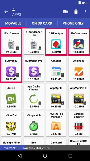 AppMgr Pro III (App 2 SD) screenshot 7