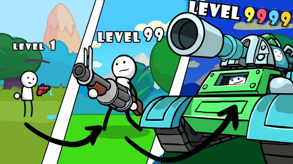 One Gun Stickman offline games screenshot 1
