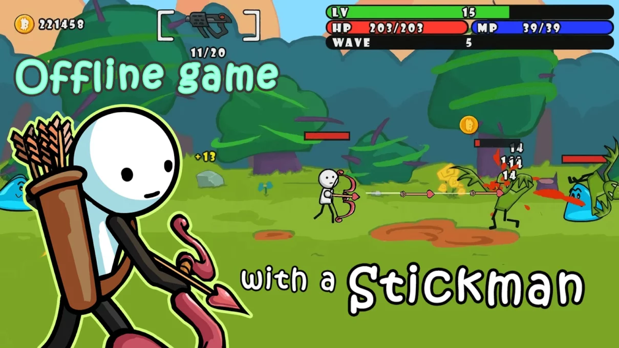 One Gun Stickman offline games screenshot 2