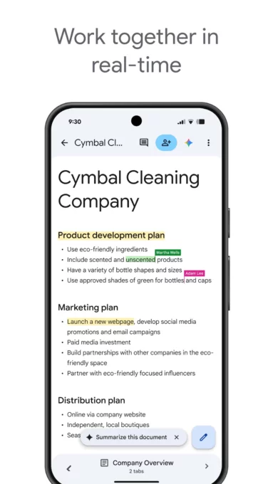 Google Docs screenshot 1