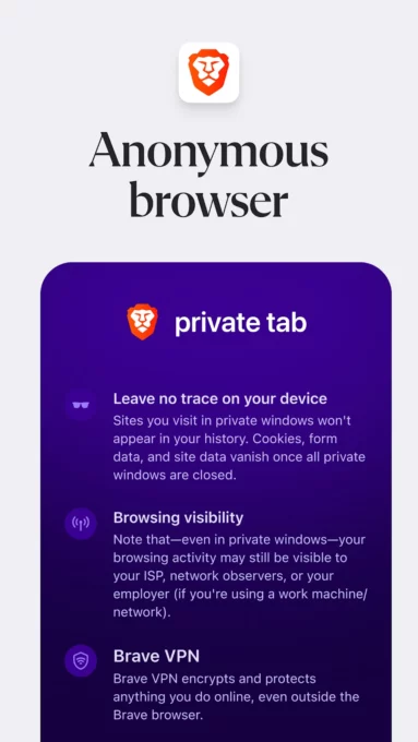 Brave Private Web Browser, VPN screenshot 3